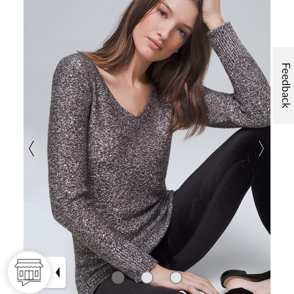 Sequin WHBM v neck sweater